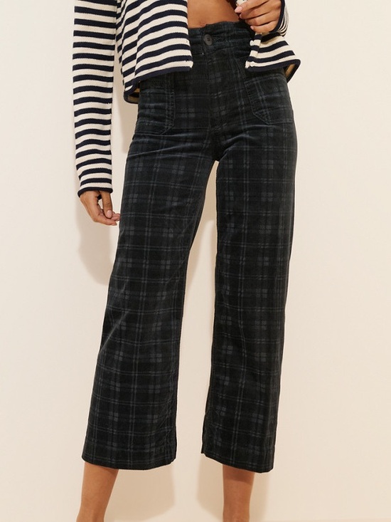 Maeve Pants - Maeve The Colette Cropped Wide-Leg Pants Plaid Corduroy Edition 26